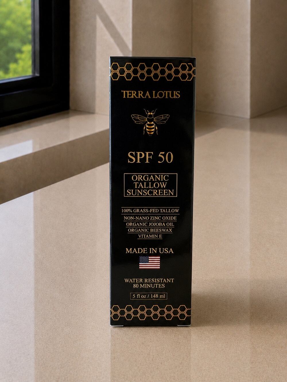 $40 New Terra Lotus SPF 50 Organic Tallow Sunscreen 5 oz Sealed